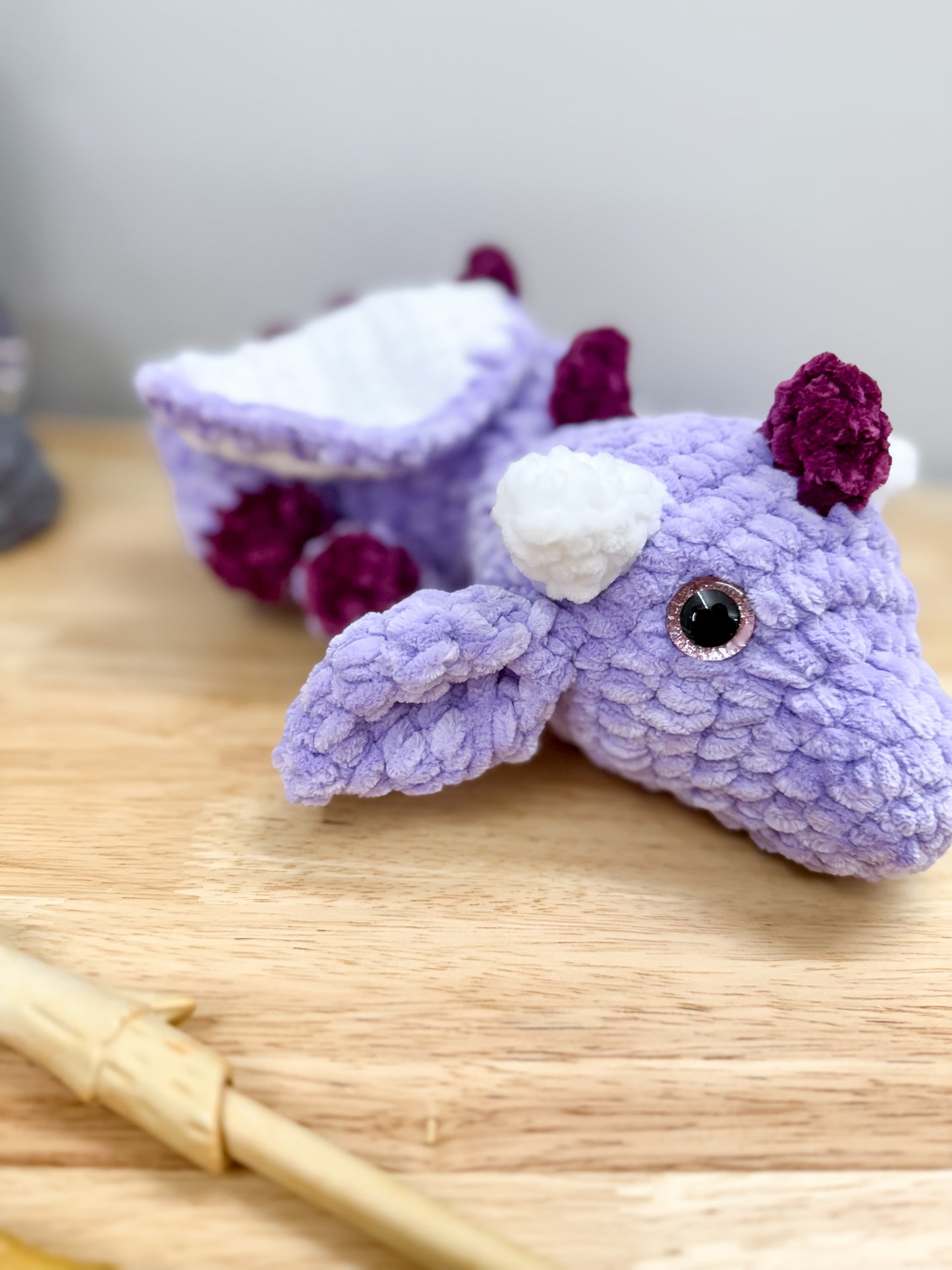 Purple Crochet Dragon Plushie