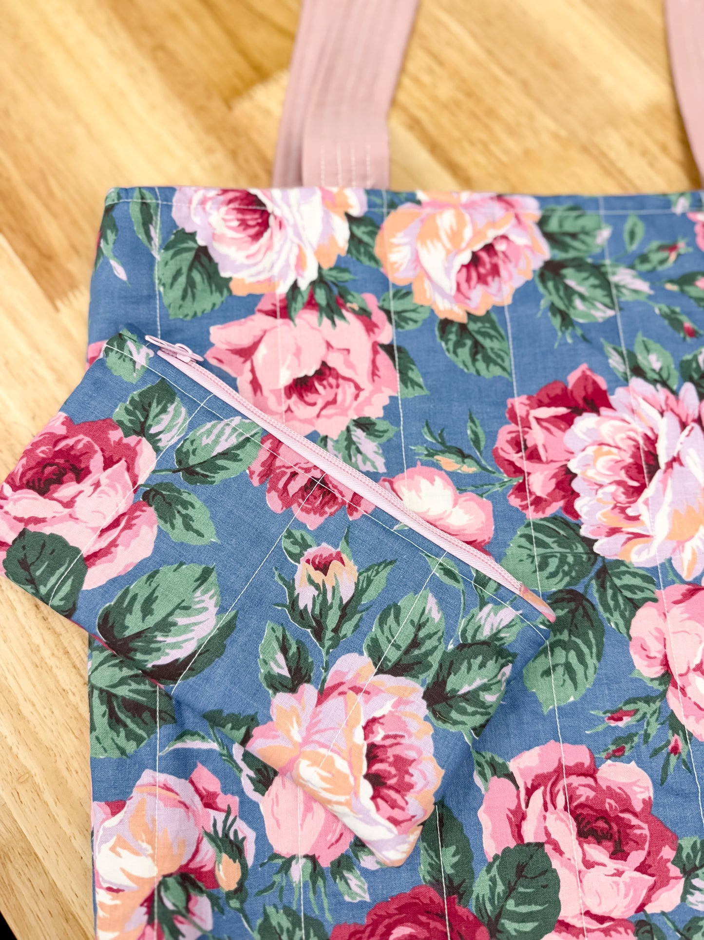 Cottage Rose Vintage Charlotte Quilted Tote Bag