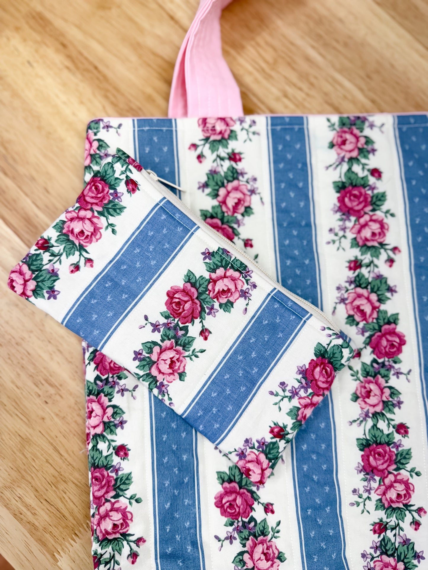 Victorian Rose Vintage Charlotte Quilted Tote Bag