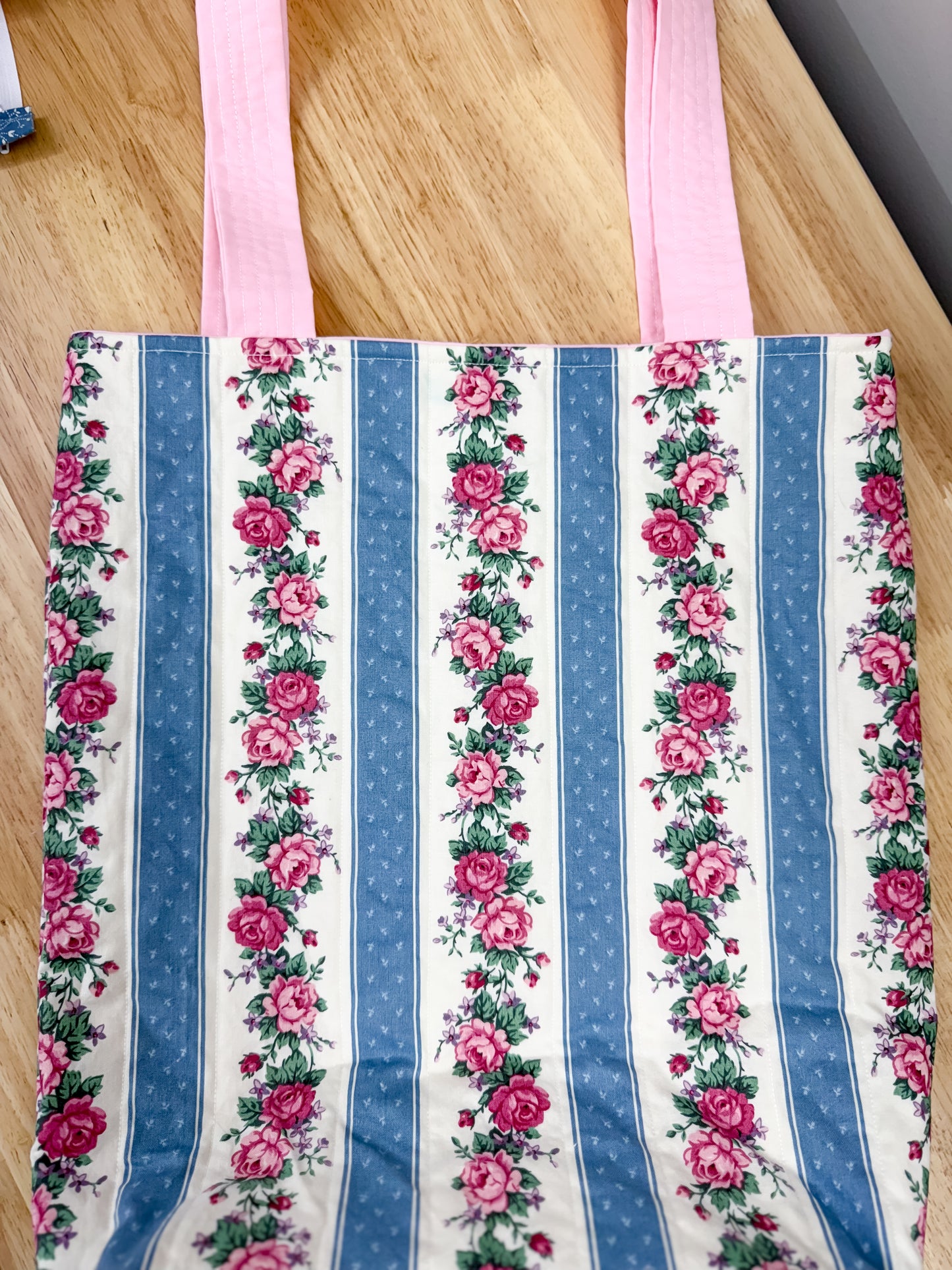 Victorian Rose Vintage Charlotte Quilted Tote Bag