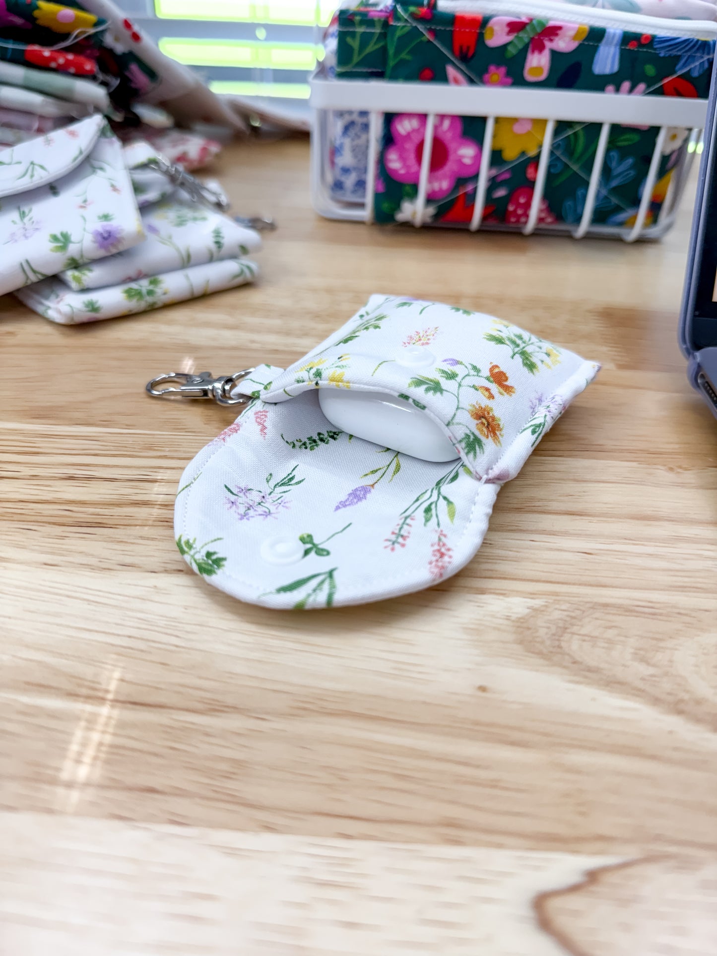 Boho Wildflower AirPods Case Keychain