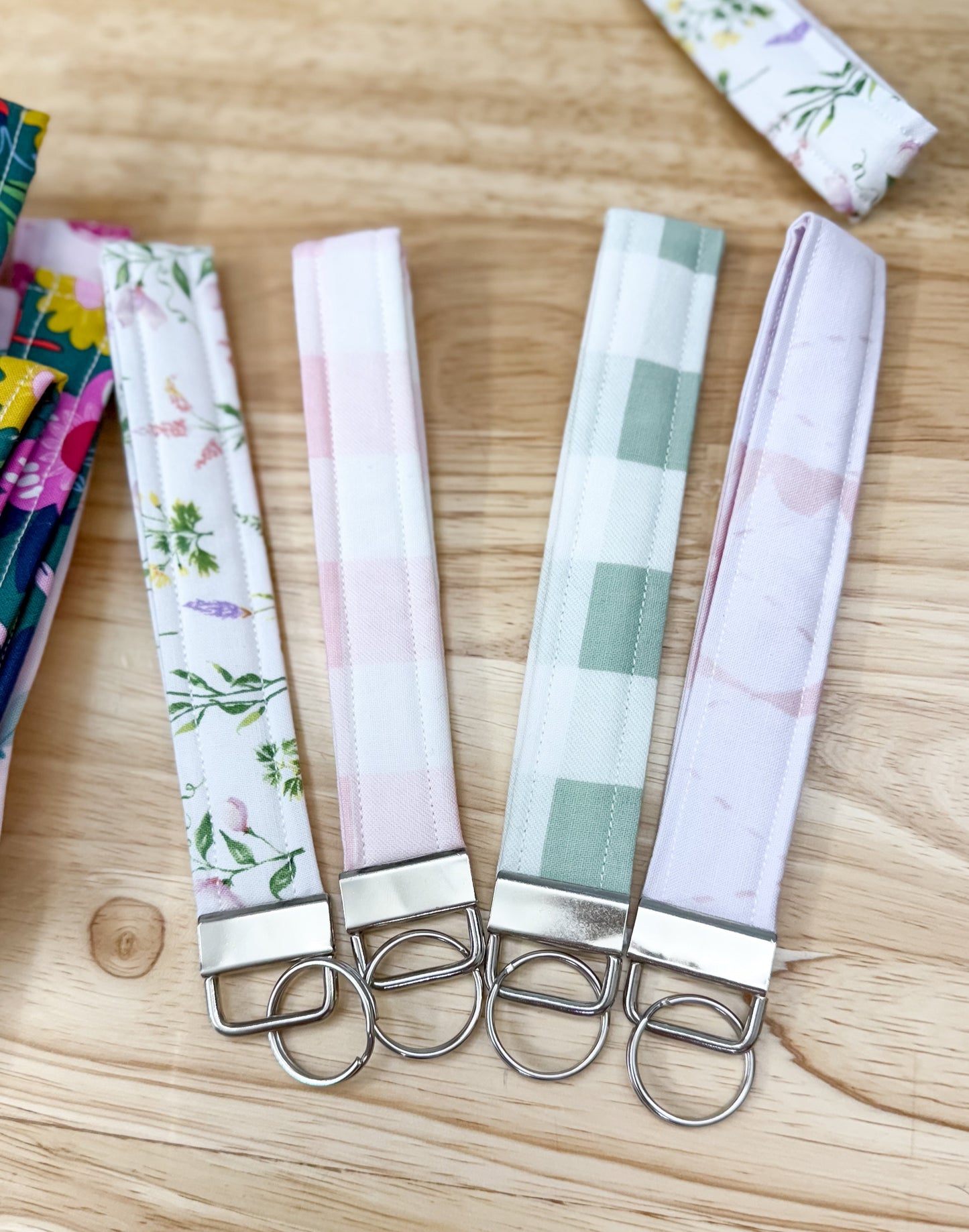 Boho Fabric Quilted Keychain