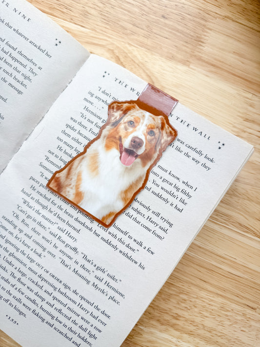 Red Merle Aussie Magnetic Bookmark