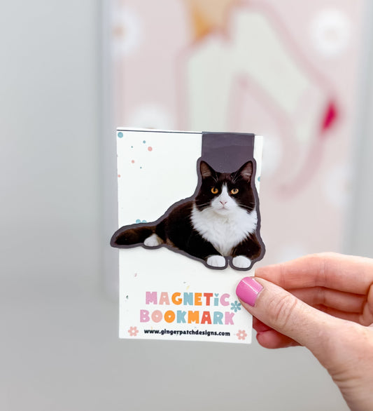 Tuxedo Cat Magnetic Bookmark
