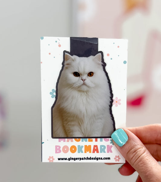 White Persian Cat Magnetic Bookmark