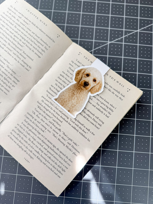 White Poodle Magnetic Bookmark