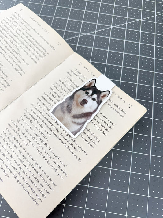 Black & White Husky Magnetic Bookmark