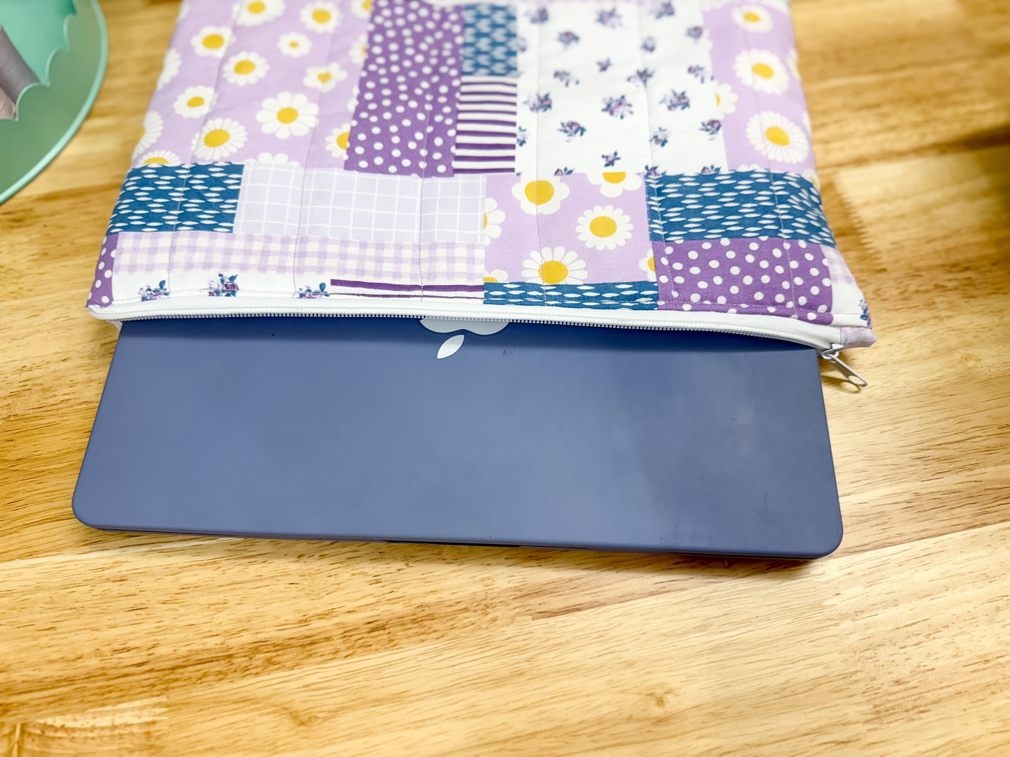 Purple Cottage Patchwork Quilted Laptop Bag