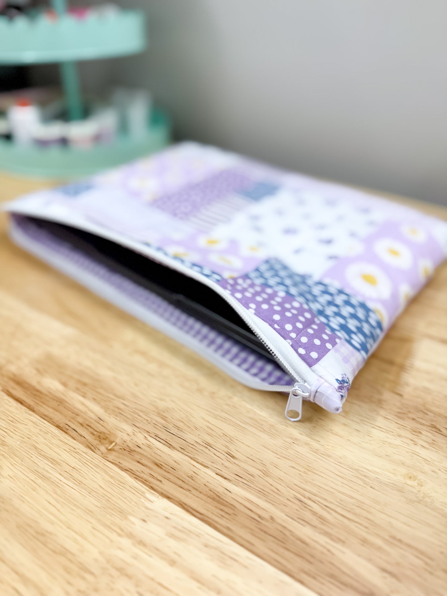 Purple Cottage Patchwork Quilted Laptop Bag