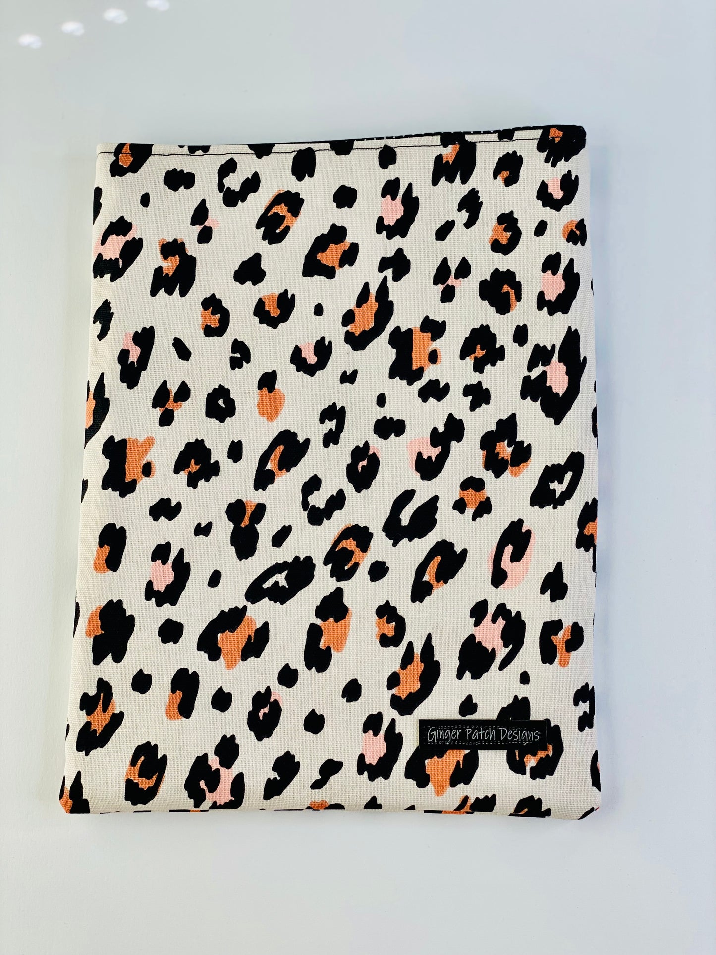 Leopard Canvas Book Sleeve, Large Book Sleeves, Bookish iPad Sleeve, Fashion Tablet Cover, Journal Cover, Oversized Padded Book Sleeves