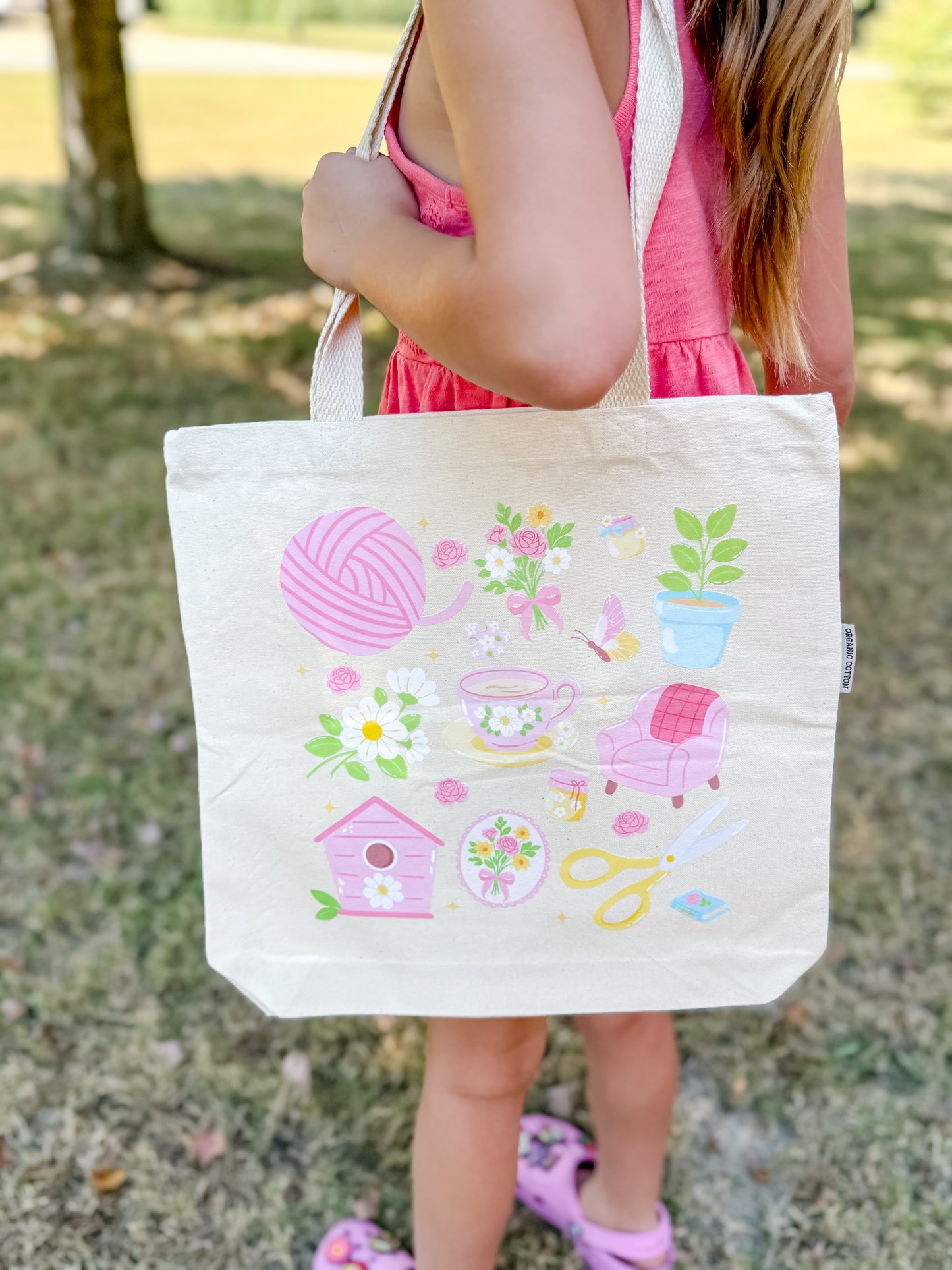 Whimsical Yarn Canvas Tote Bag