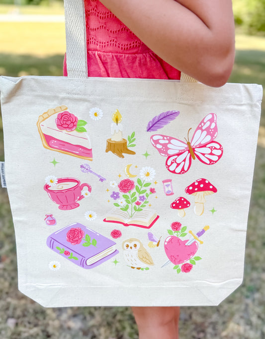 Whimsical Romantasy Canvas Tote Bag