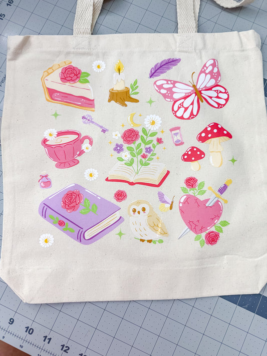 Whimsical Romantasy Canvas Tote Bag