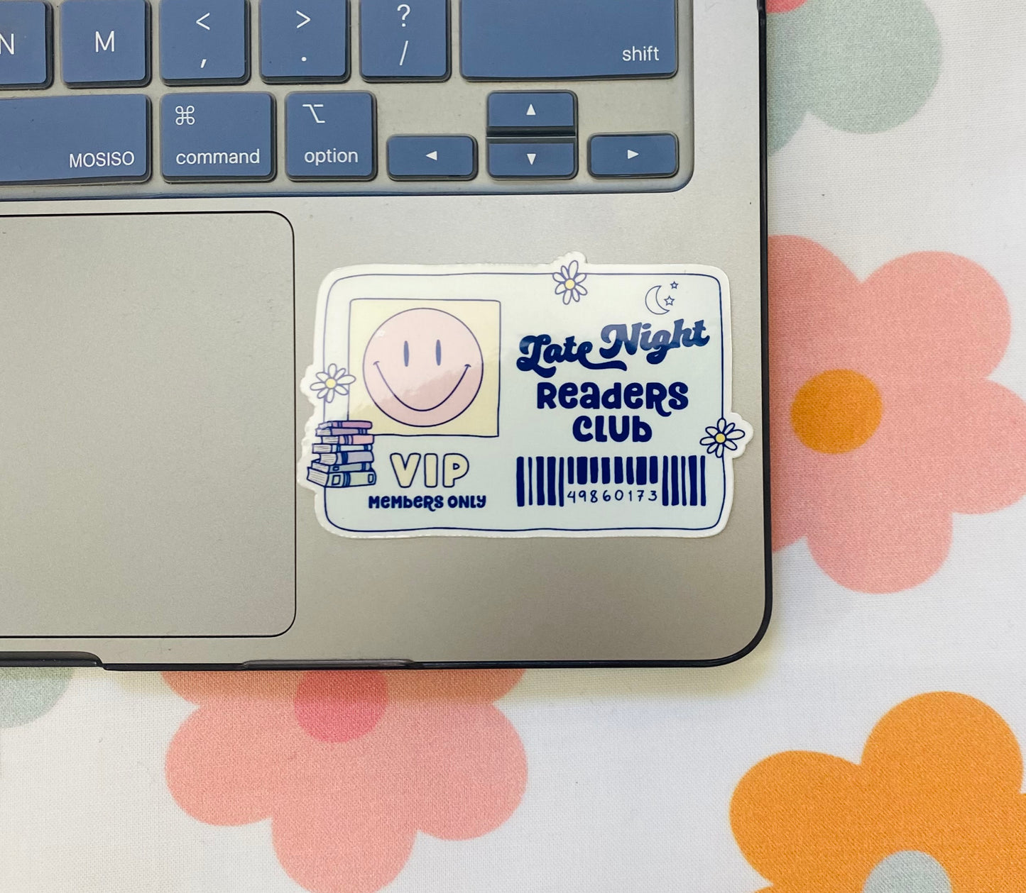 Late Night Readers Pass Sticker, Smiley Face Reading Sticker