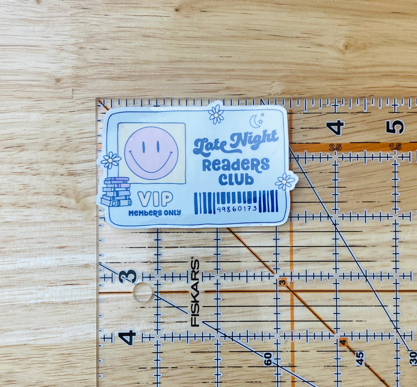 Late Night Readers Pass Sticker, Smiley Face Reading Sticker