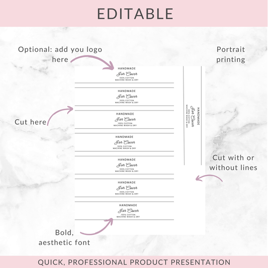 EDITABLE Jar Cover Wrap Labels | Custom Packaging