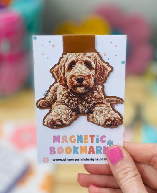 Brown Labradoodle Magnetic Bookmark