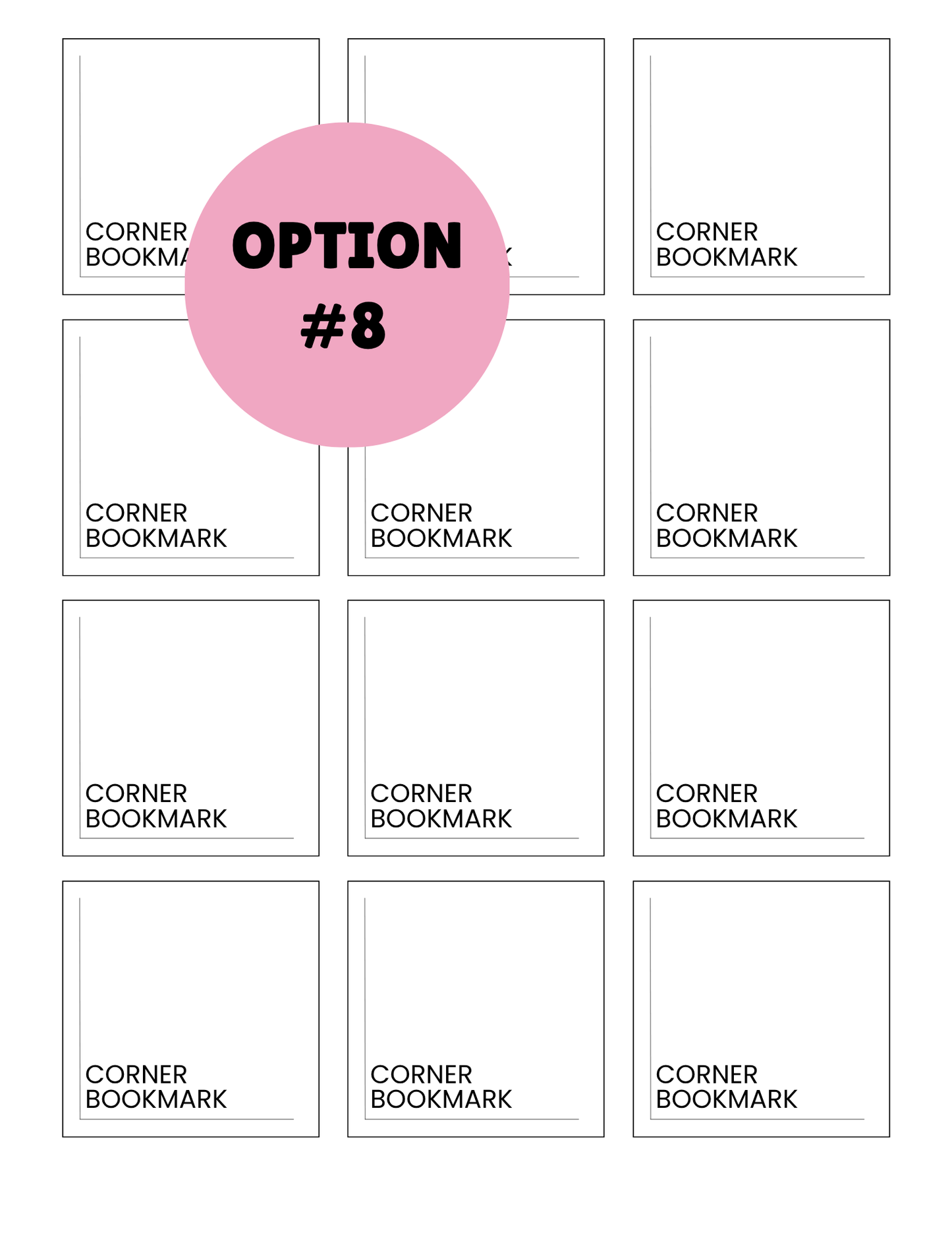 PRINTED LABELS Corner Bookmark Card Labels
