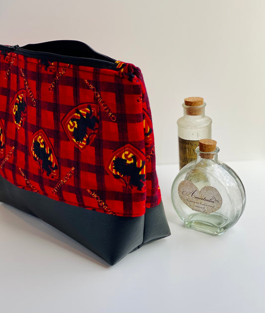 Red Gryffindor Quilted Flannel Jumbo Pouch