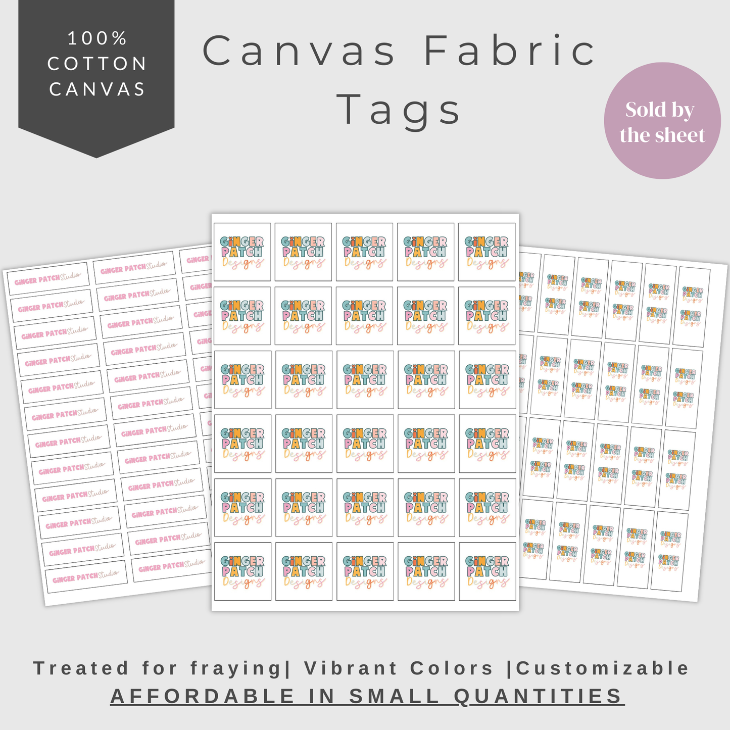 Custom 100% Cotton Canvas Sew-In Fabric Tags