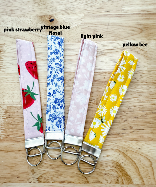 Floral Fabric Keychain