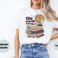 The World Belongs To Those Who Read T-Shirt, Grunge Book Stack & Globe Tee, Comfort Colors