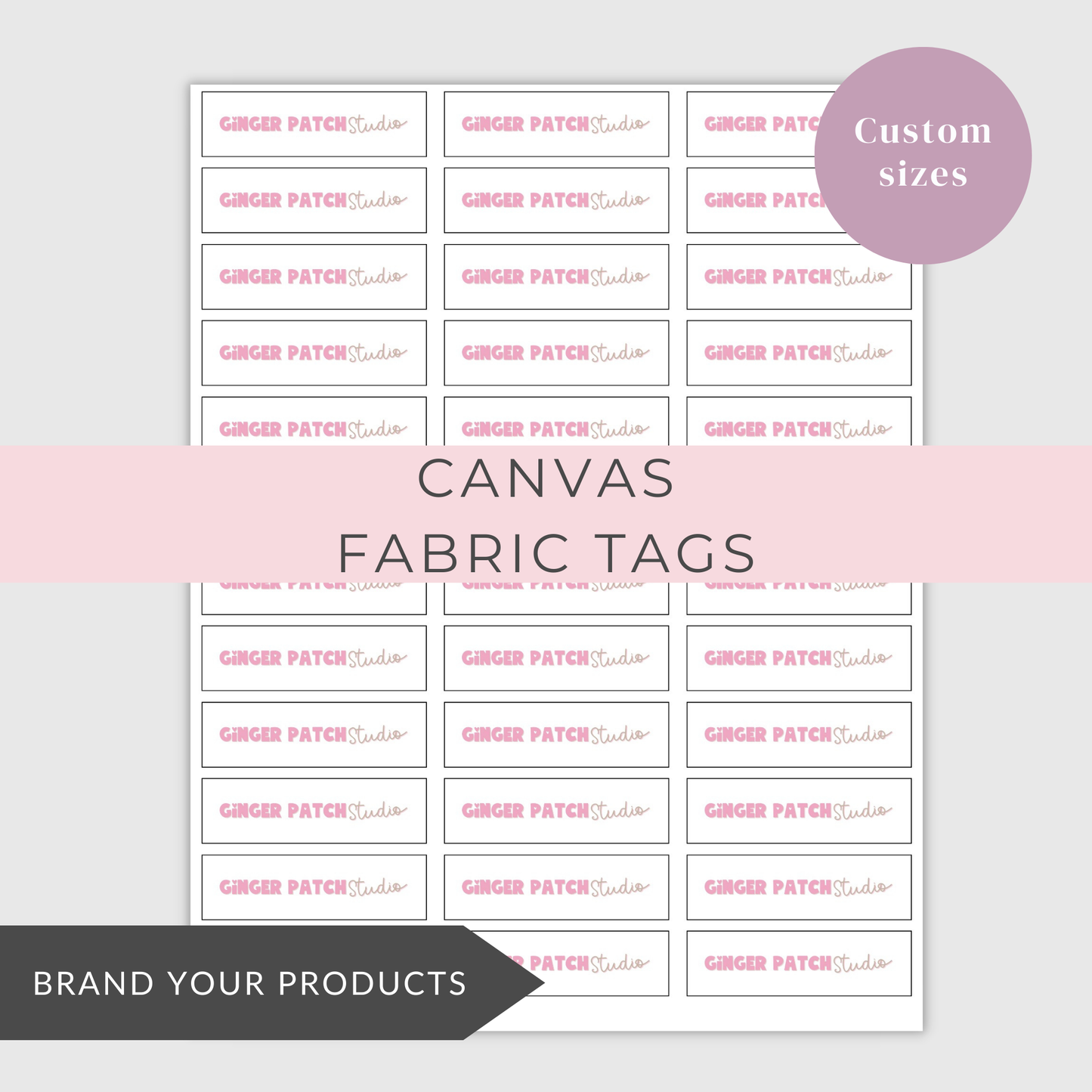 Custom 100% Cotton Canvas Sew-In Fabric Tags