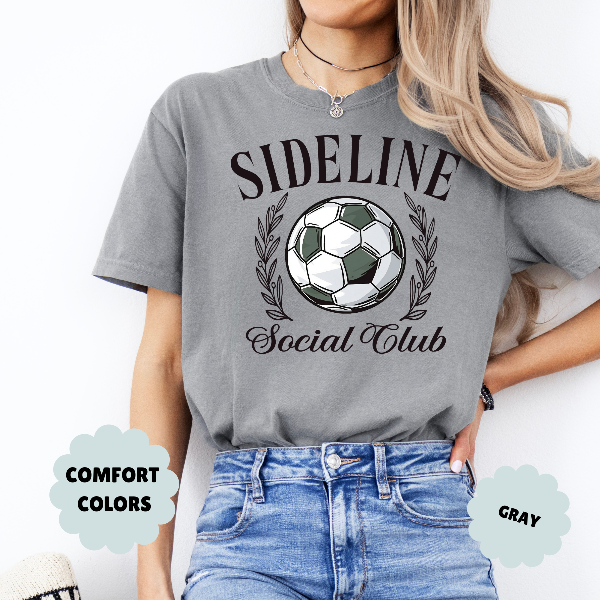 Sideline Social Club, Soccer Mom T-Shirt, Black and White