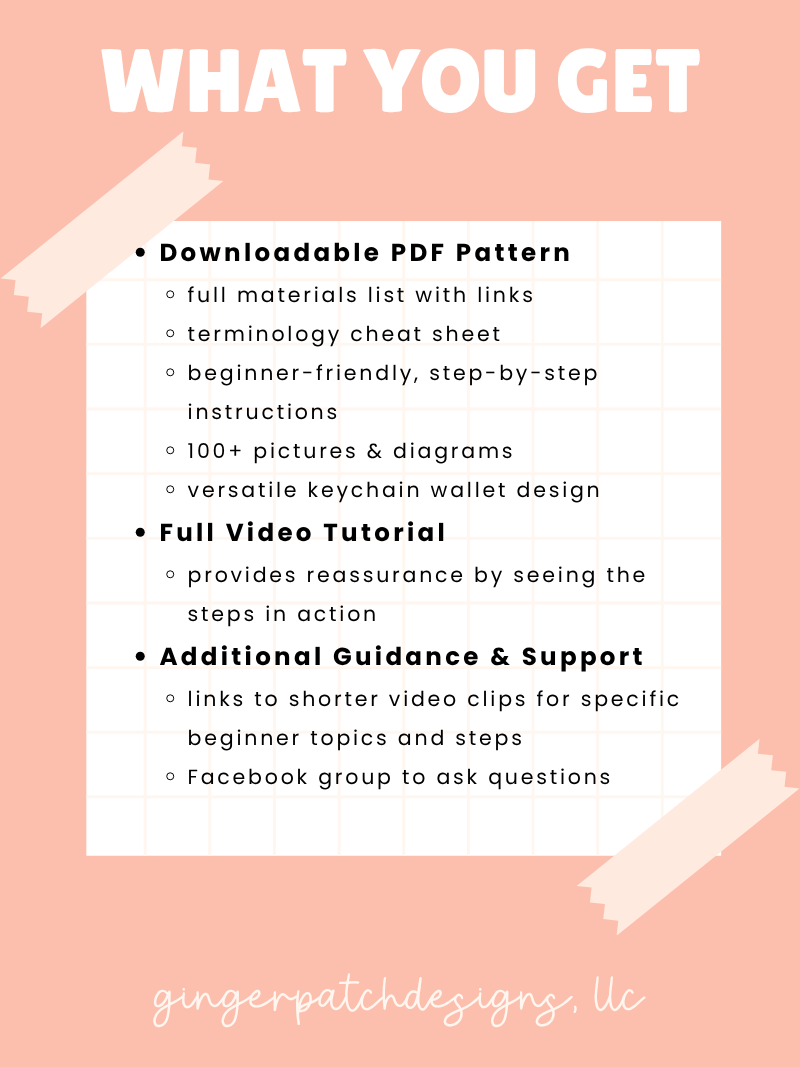 Ella Keychain Bow Wallet Pattern | PDF Instant Download + Video Tutorial Access