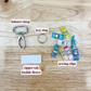 Ella Keychain Wallet Sewing Kit ~ Blue Plaid Strawberry ~PDF Pattern Digital Download & Video Tutorial