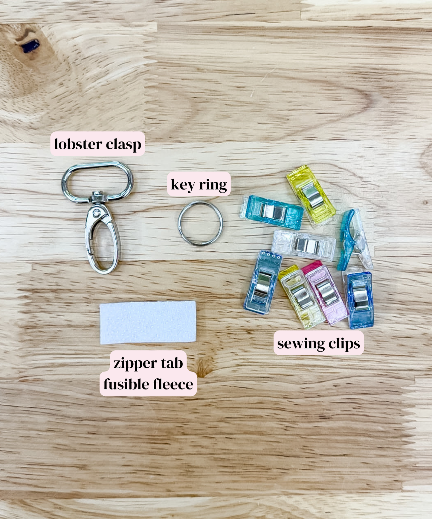 Ella Keychain Wallet Sewing Kit ~ Blue Plaid Strawberry ~PDF Pattern Digital Download & Video Tutorial