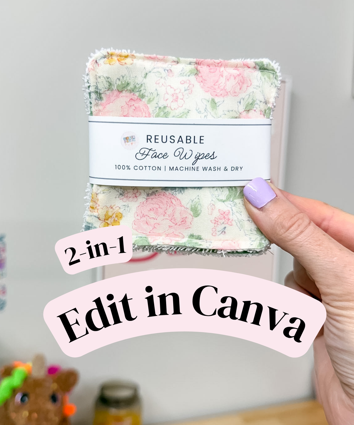 EDITABLE 2-in-1 Face Wipes Wrap Labels | Custom Packaging