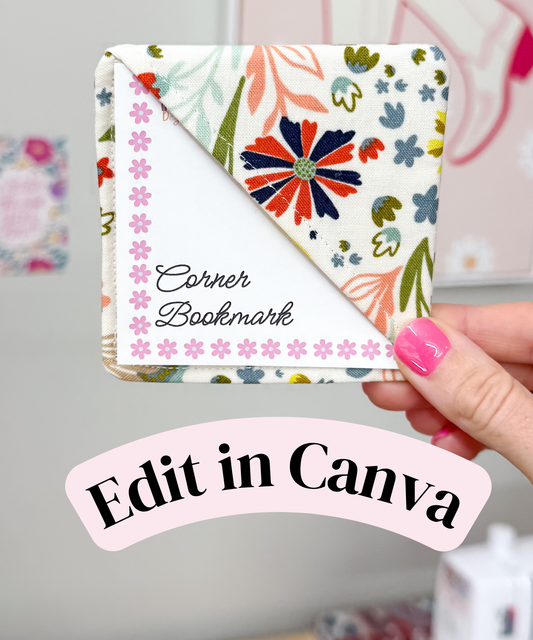 EDITABLE 2-in-1 Corner Bookmark Card Labels | Custom Packaging