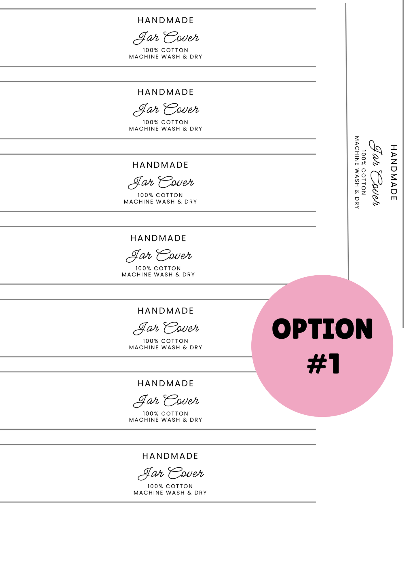 PRINTED LABELS Jar Cover Wrap Labels