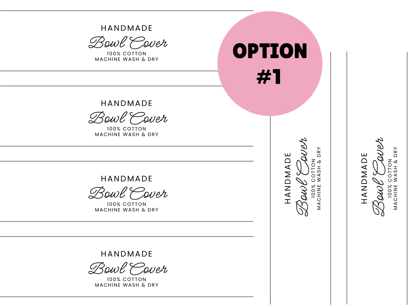 PRINTED LABELS Bowl Cover Wrap Labels