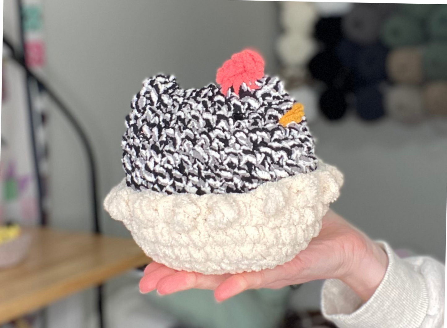 Nesting Chicken Crochet Plushie