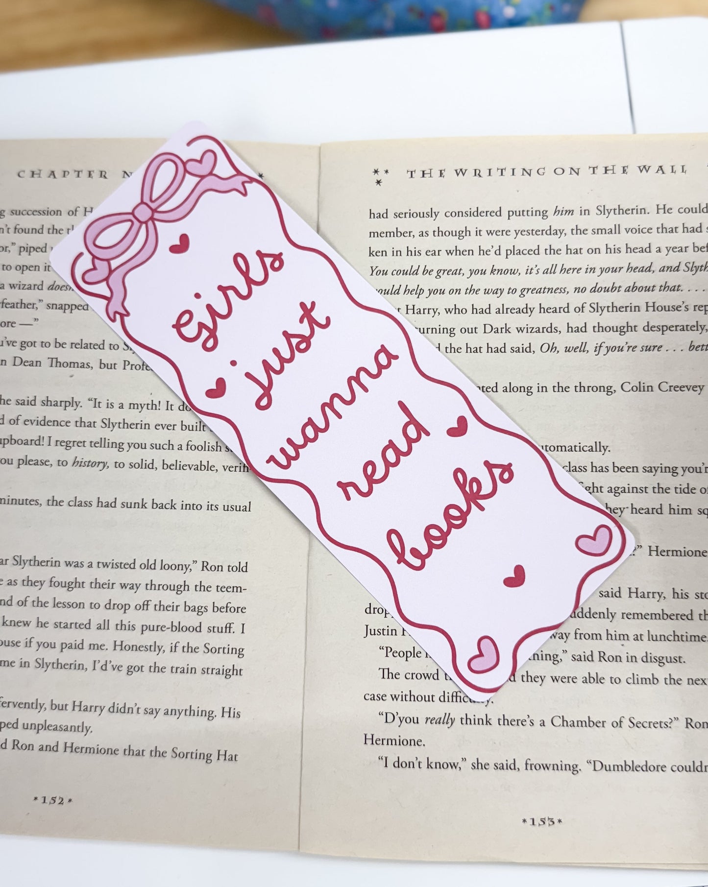 Girls Just Wanna Read Books Bow Matte Bookmark