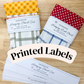 PRINTED LABELS Dish Towel Wrap Labels 11x14"