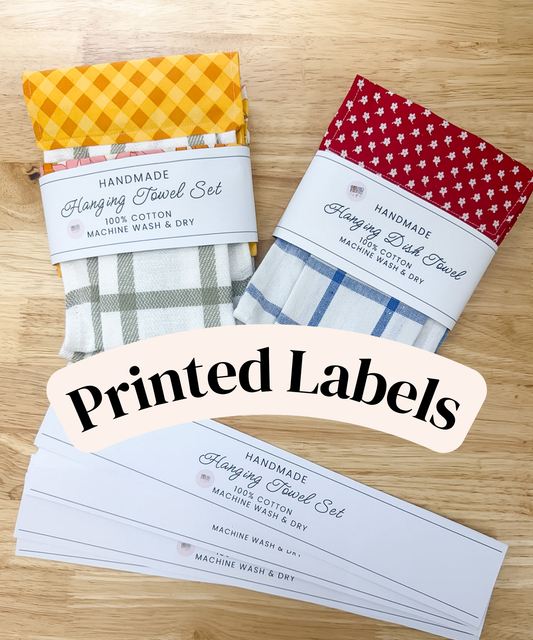 PRINTED LABELS Dish Towel Wrap Labels 11x14"