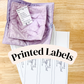 PRINTED LABELS Bowl Cozy Labels & Tags