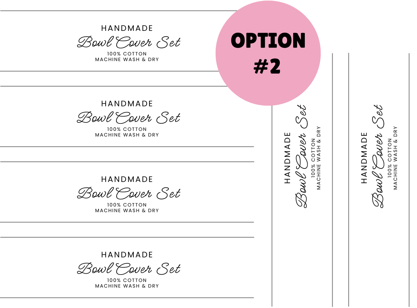 PRINTED LABELS Bowl Cover Wrap Labels