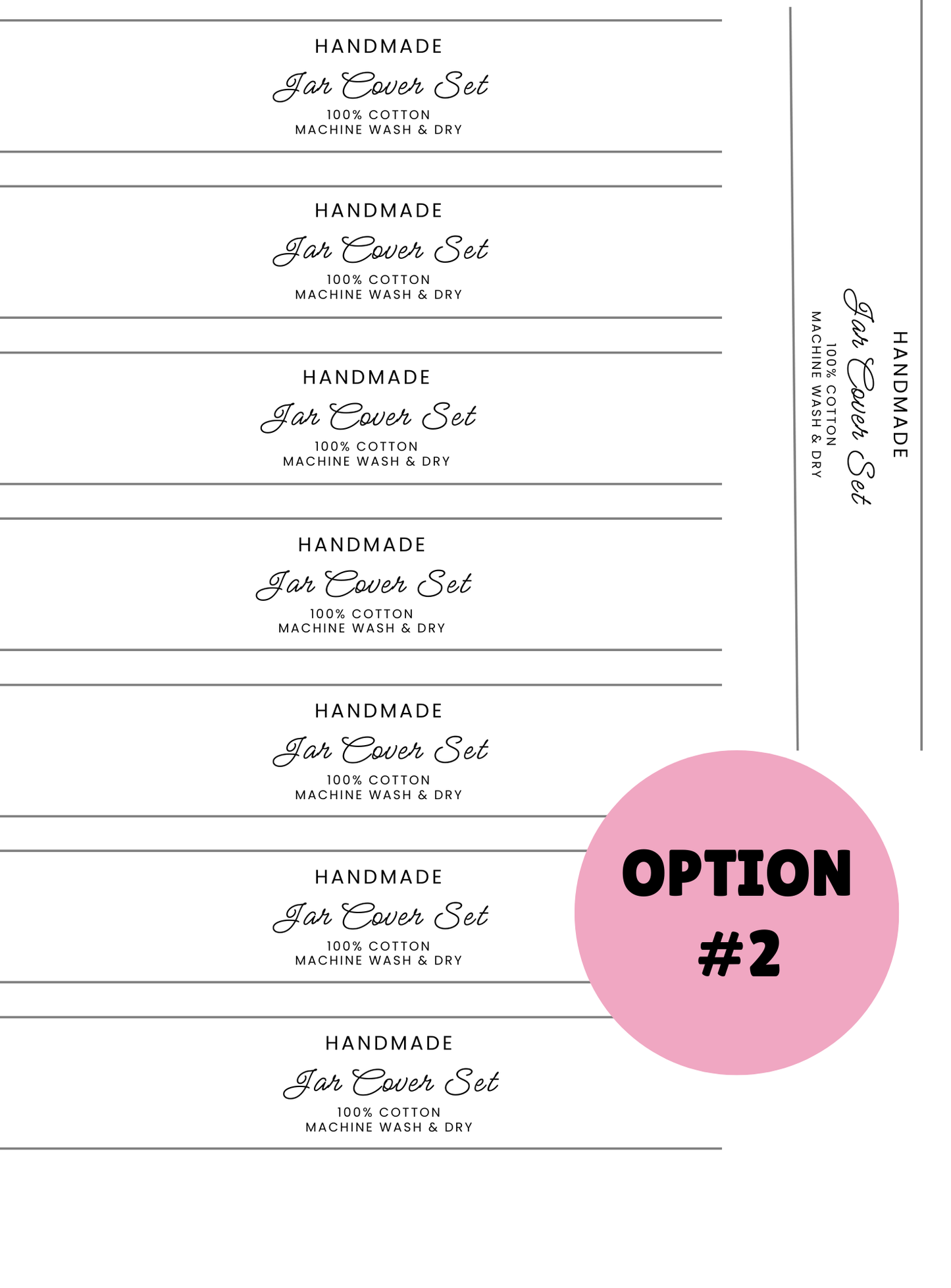 PRINTED LABELS Jar Cover Wrap Labels
