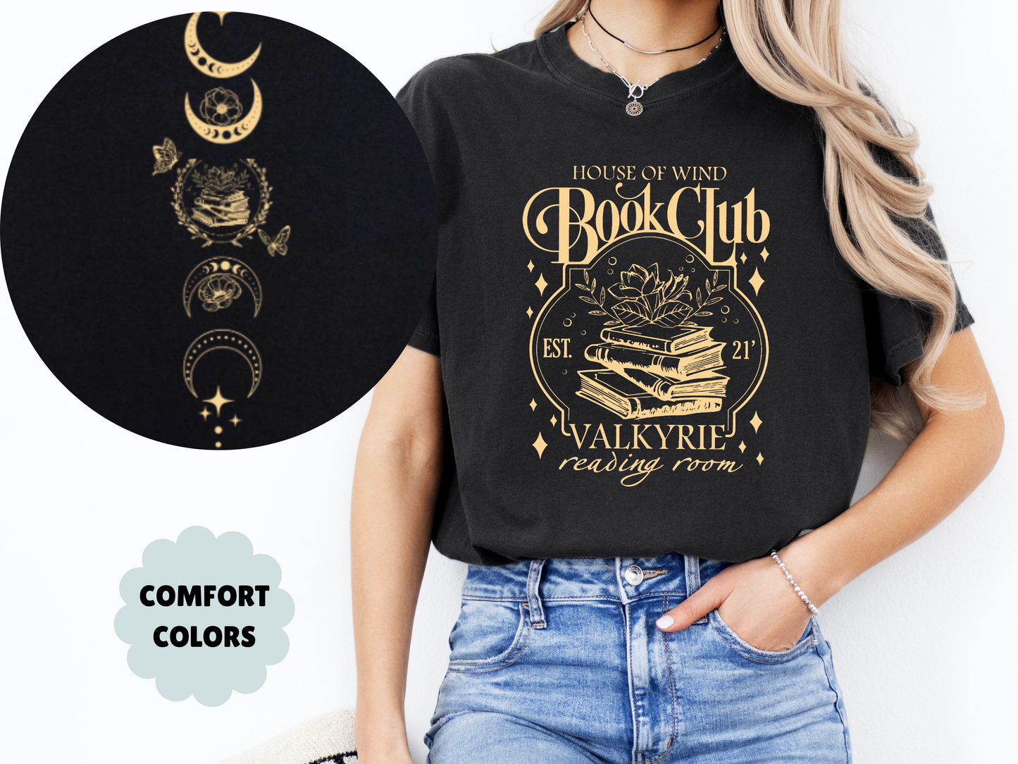 House of Wind Book Club T-Shirt, ACOTAR Black T-Shirt