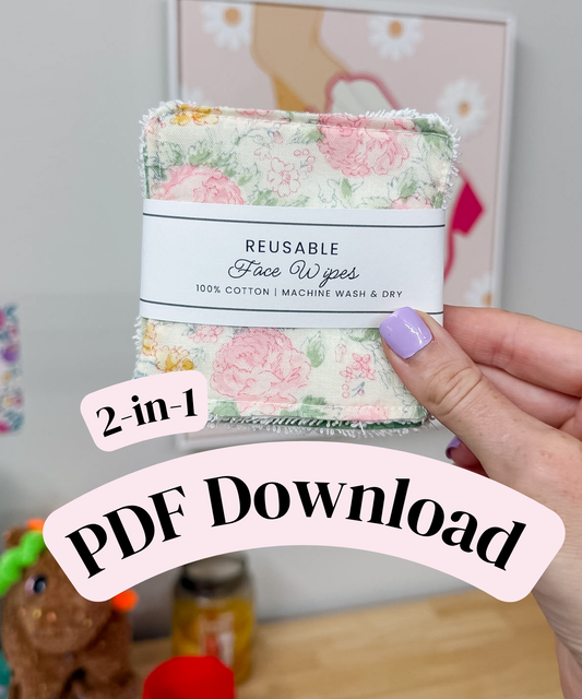 PDF DOWNLOAD 2-in-1 Face Wipe Wrap Labels | PRINTABLE TEMPLATES