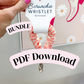 3-in 1 PRINTABLE BUNDLE | Scrunchie Wristlet & Lanyard Wrap Labels | Downloadable PDF