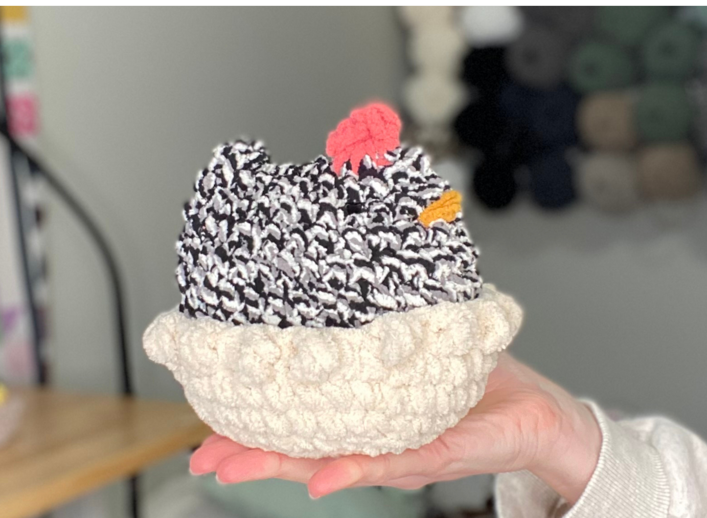 Nesting Chicken Crochet Plushie