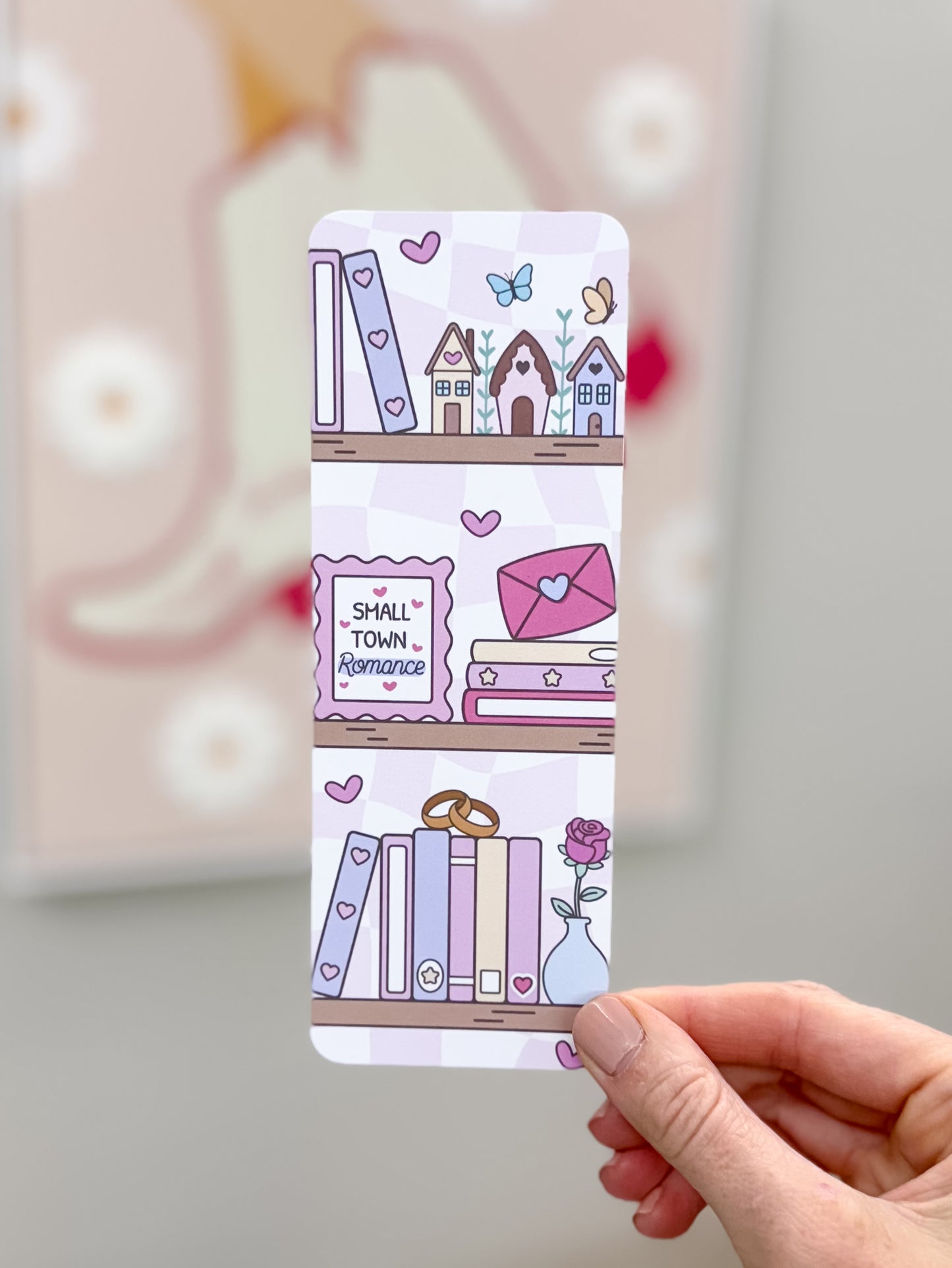 Small Town Romance Book Stack Matte Bookmark