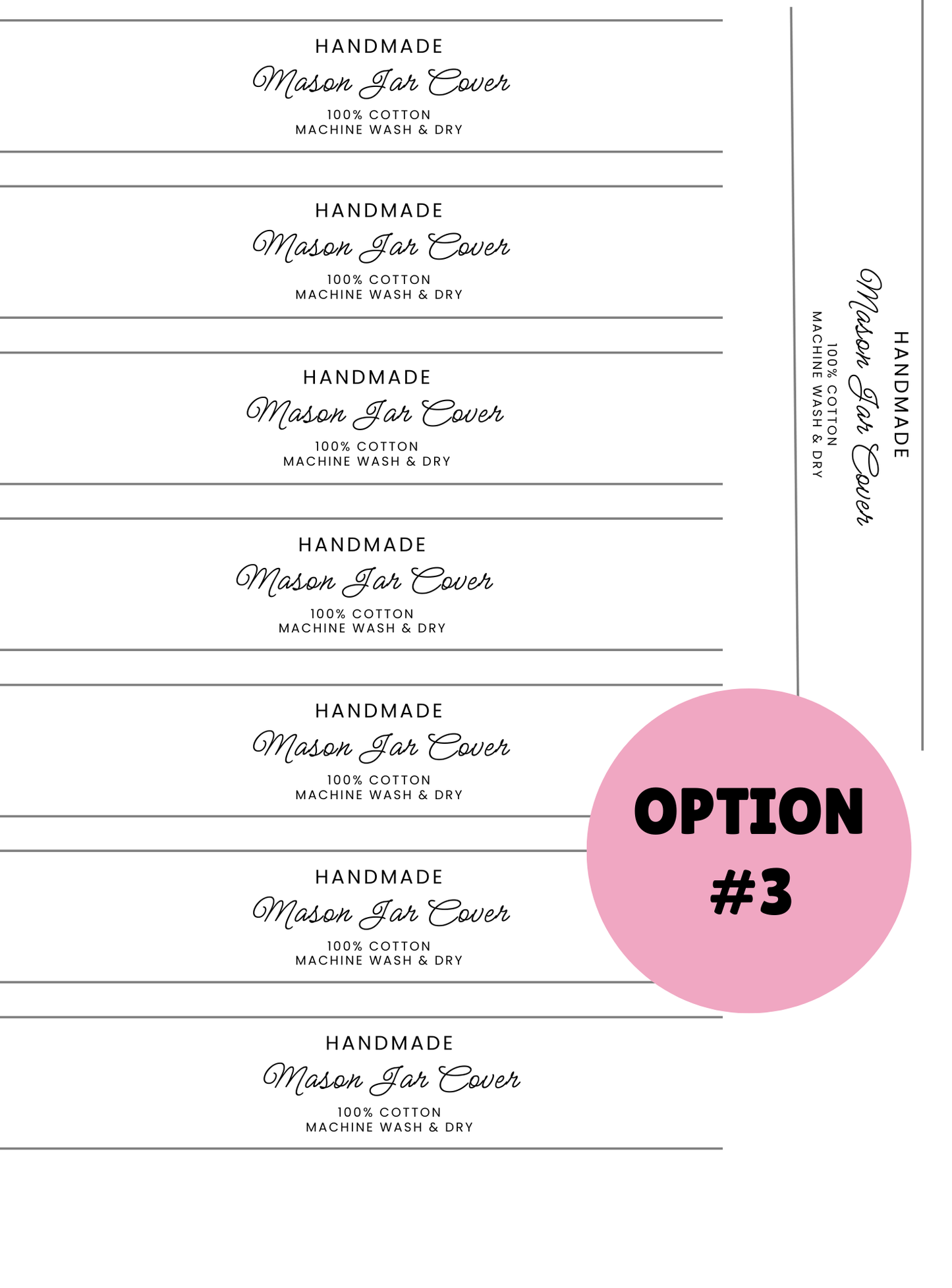 PRINTED LABELS Jar Cover Wrap Labels