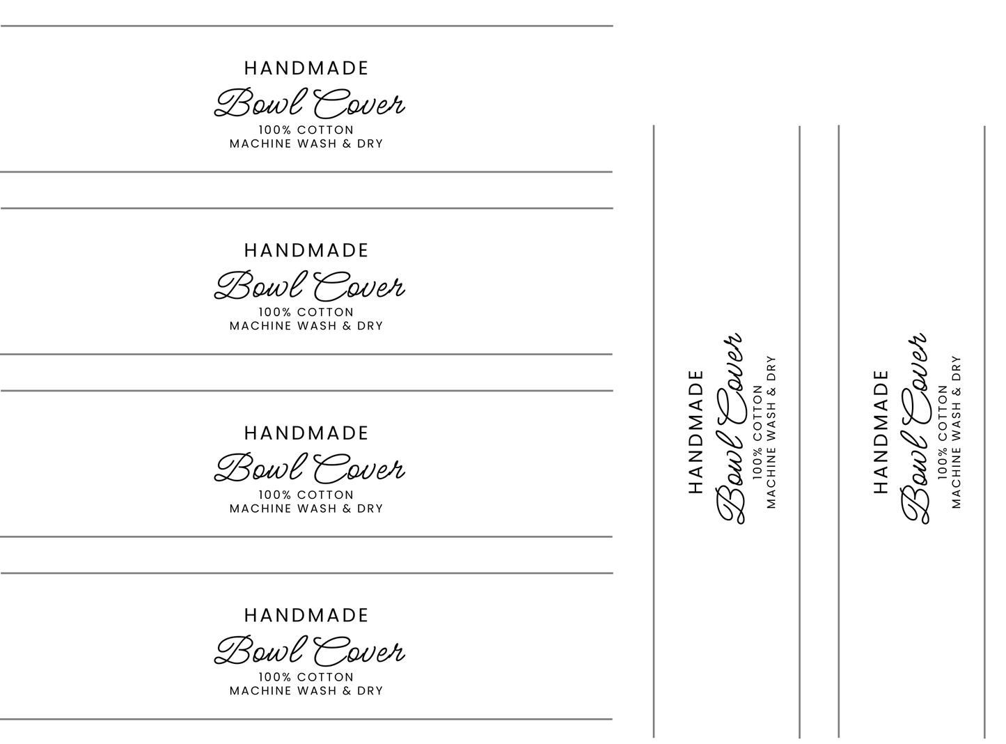 PRINTABLE Bowl Cover Wrap Labels | Downloadable PDF