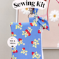 Ella Keychain Wallet Sewing Kit ~ Blue Plaid Strawberry ~PDF Pattern Digital Download & Video Tutorial